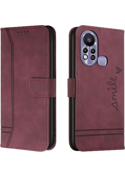 Infinix Sıcak 11S Flip Folio Cüzdan Manyetik Kapatma Pu Kart Için Telefon Kılıfı (Yurt Dışından)