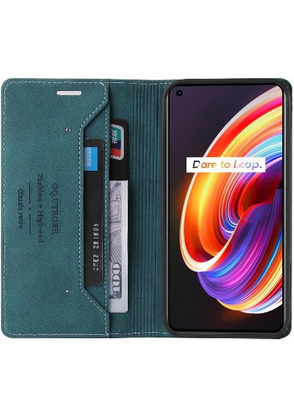 Realme 7 Pro Premium Deri Premium Deri Iki Kart Yuvaları Için Kılıf (Yurt Dışından)