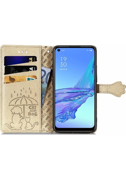 Oppo A53 2020 Için Kılıf Kısa Kayış Kapak Çevirin Kılıf Karikatür Hayvanlar (Yurt Dışından)