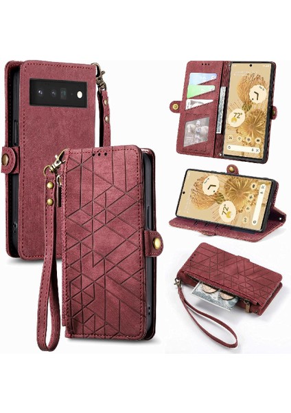 Google Piksel 6 Pro Basit Iş Deri Çanta Cüzdan Flip Case Için Flip Case (Yurt Dışından)