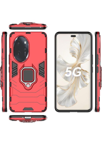 Colorful Shop Onur Için Kılıf 100 Pro 5g Kickstand Darbeye Kapak Askeri Damla Yüzük (Yurt Dışından)