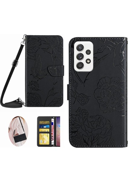 Kart Tutucu ve Uzun Kayış Yumuşak ile Samsung Galaxy A72 Telefon Kılıfı (Yurt Dışından)