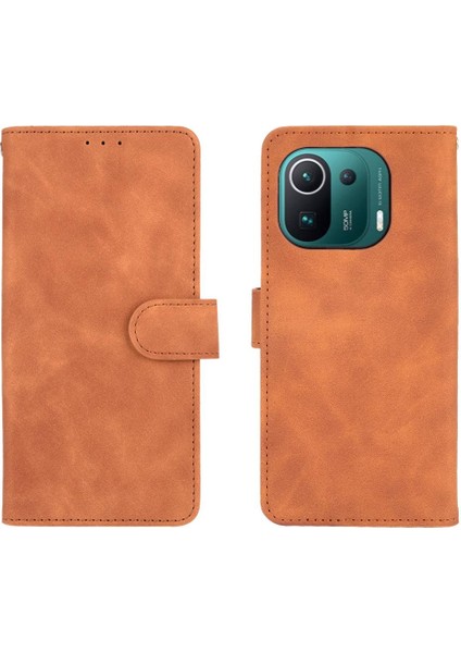 Xiaomi 11 Pro Deri Folio Flip Case Kart Ekleme Koruyucu Kılıf (Yurt Dışından)