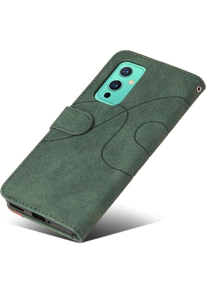 Kart Yuvası Standı Iki Renkli Dikiş Pu Deri ile Oneplus 9 Için Kılıf (Yurt Dışından) indirimleri