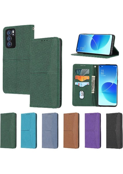 Oppo Reno6 Pro 5g Kredi Kartı Tutucu Için Kılıf Pu Deri Kapak El Cüzdan (Yurt Dışından)