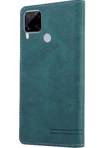 Realme C15 Premium Deri Iki Kart Yuvaları Premium Deri Için Kılıf (Yurt Dışından) fırsatları