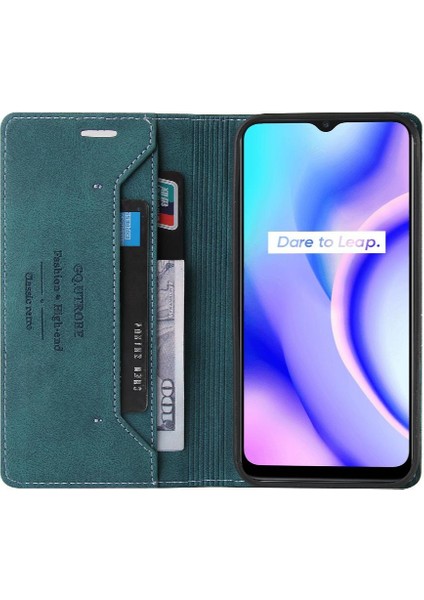 Realme C15 Premium Deri Iki Kart Yuvaları Premium Deri Için Kılıf (Yurt Dışından) indirimleri