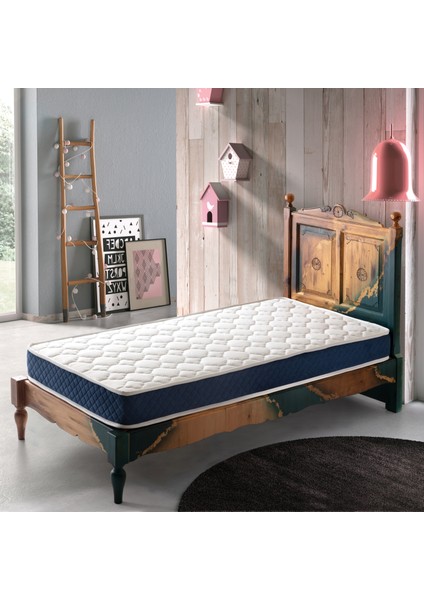 Navy Blue 70 x 100 cm Ultra Lüx Cotton Yaylı Yatak Bebek Yatağı