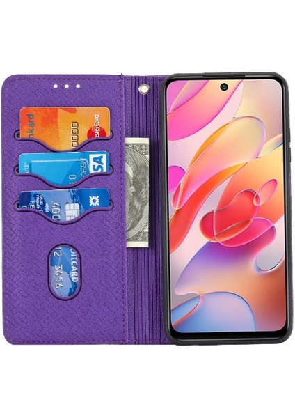 Xiaomi Redmi Not 10 Için Kılıf 5g Pu Deri Kapak El Cüzdan Flip Folio (Yurt Dışından)