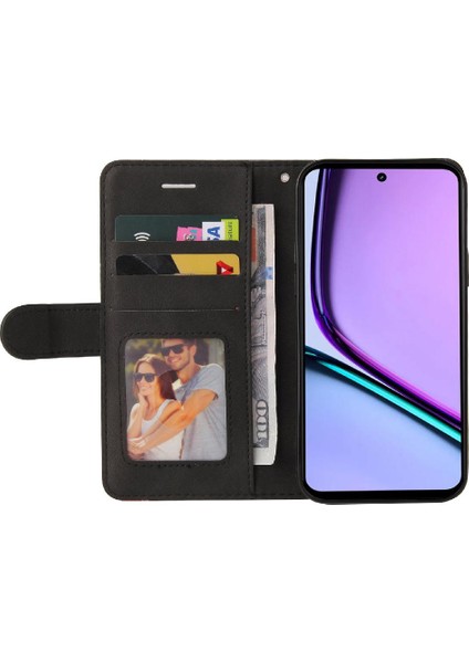 Realme C67 4g Kickstand Koruyucu Pu Deri Flip Folio Için Flip Case (Yurt Dışından)