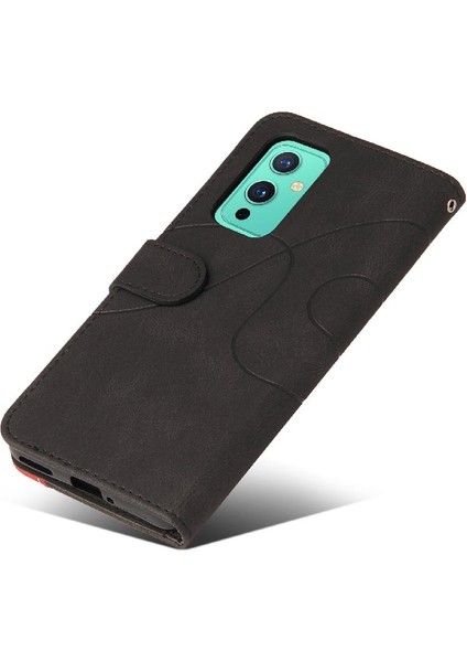 Kart Yuvası Standı Iki Renkli Dikiş Pu Deri ile Oneplus 9 Için Kılıf (Yurt Dışından) fırsatları