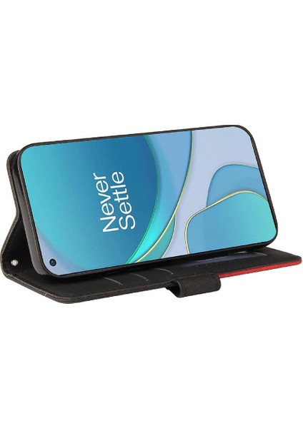 Kart Yuvası Standı Iki Renkli Dikiş Pu Deri ile Oneplus 9 Için Kılıf (Yurt Dışından) indirimleri