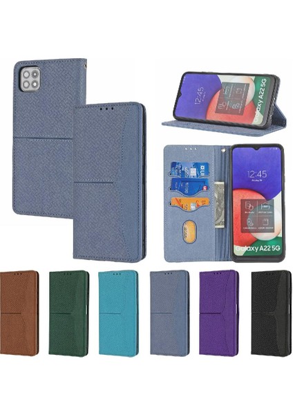 Samsung Galaxy A22 5g Flip Folio Kitap Pu Deri Kapak El Kartı (Yurt Dışından)