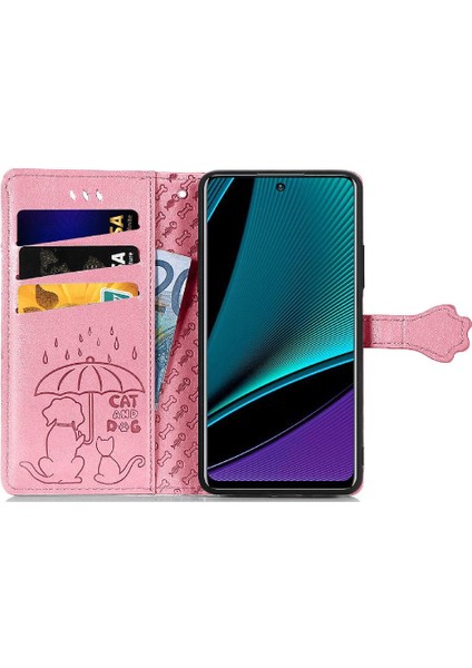 Infinix Not 11 Pro Karikatür Hayvanlar Için Kılıf Darbeye Deri Kılıf Flip (Yurt Dışından)