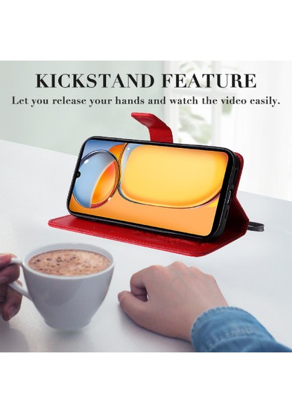 Kart Yuvası Standı ile Xiaomi Redmi 13C 4g Için Kılıf Pu Deri Kapak Çevirin (Yurt Dışından) modelleri