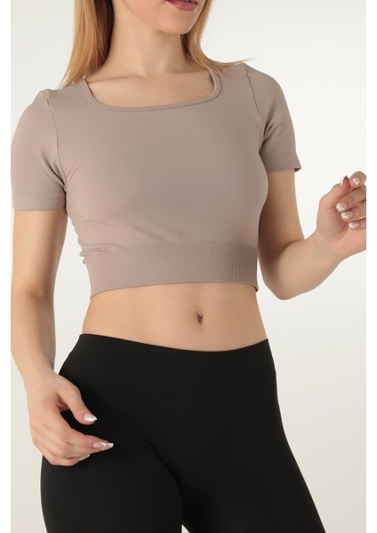Seamless Kısa Kollu Crop