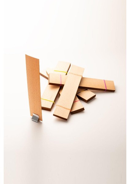 Ahşap Mum Fitili + Yapışkanlı Sehpa - 50 Adet ( 30 x 150 x 0,5 mm ) modelleri