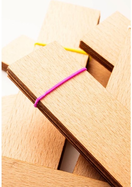 Ahşap Mum Fitili + Yapışkanlı Sehpa - 50 Adet ( 30 x 150 x 0,5 mm ) indirimleri