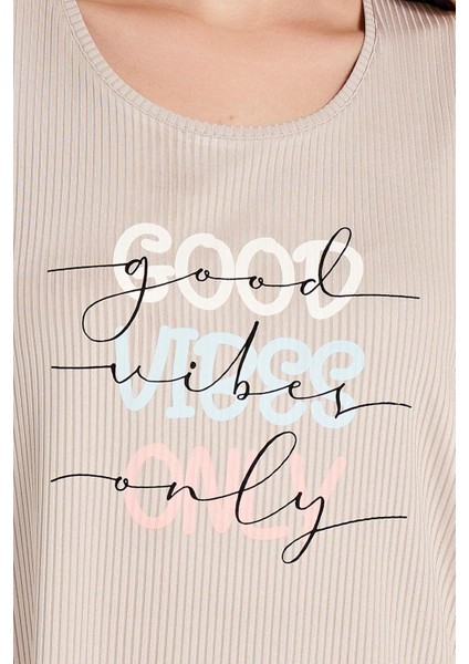 Kadın Sıfır Kol Fitilli Bej Şort Takım C2T7N0O5 fiyatları