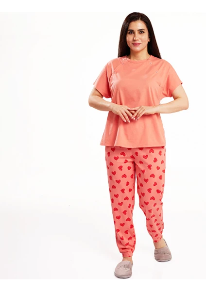 Baby Mom Kalp Desenli Pijama Takımı Anne Giyim