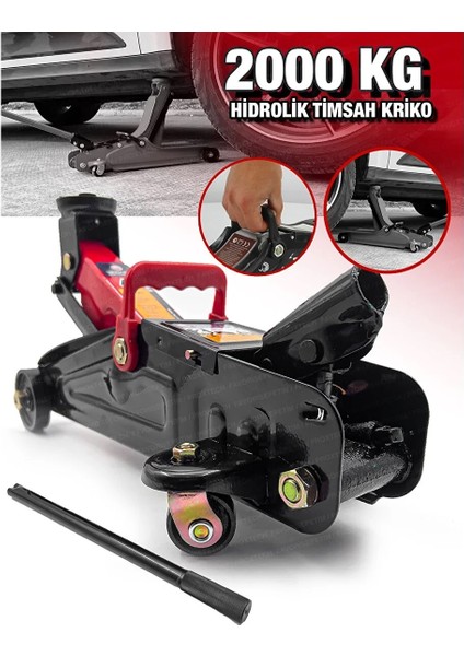 2 Ton Tekerlikli Arabalı Timsah Kriko Çantalı