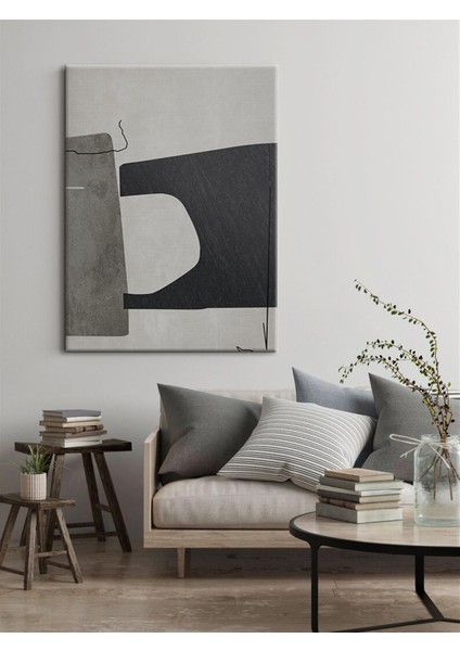Kanvas Antrasit Renkli Geometrik Modern Tablo 1061