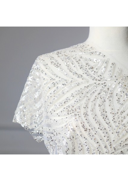 Tek Renkli Simli Sequins(Gelinlik Için Hayal Tül 001) fiyatları