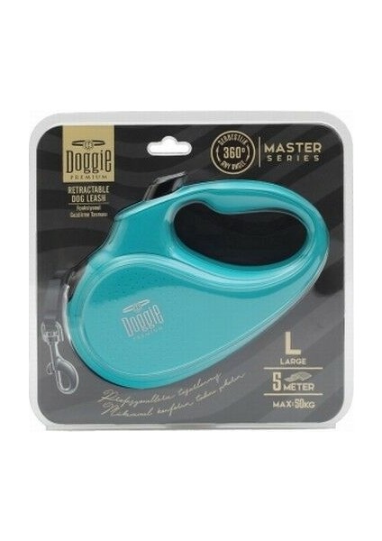 Master Otomatik Köpek Uzatma Tasması Large Açık Mavi 50 kg 5 mt