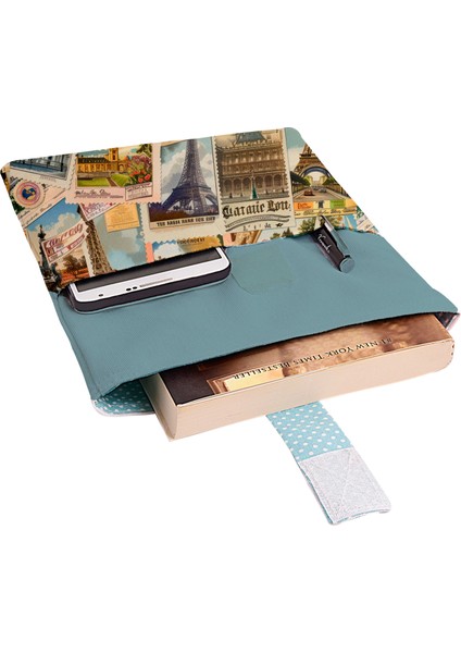 Desenli Yıkanabilir Cepli Kitap Kılıfı 20 x 25 cm Çok Amaçlı Çanta Book Cover fiyatları