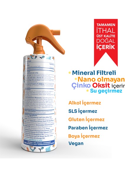 Bebek & Çocuk Doğal Güneş Koruyucu Sprey 200 ml