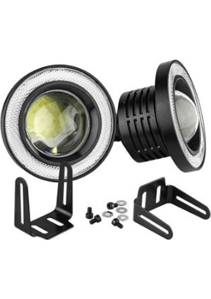 89 mm Beyaz Mercekli Angel LED Halkalı Sis Farı