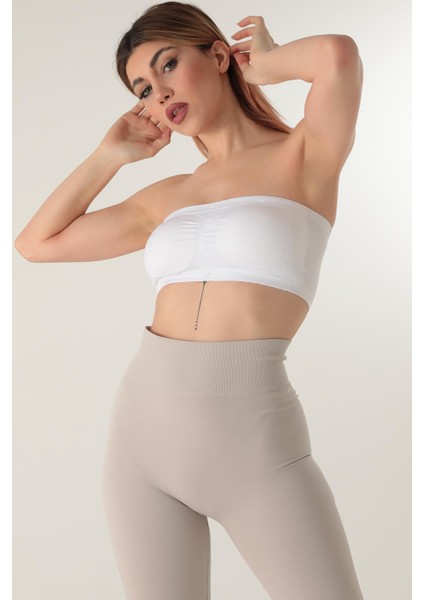 Seamless Straplez Askısız Pedli Büstiyer