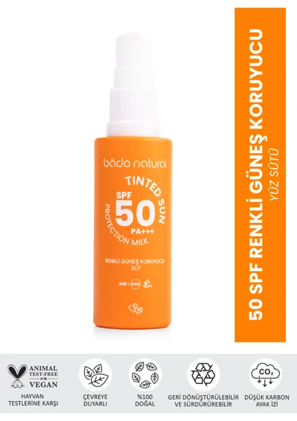 Bade Natural 50 Spf Renkli Güneş Koruyucu Süt 30 ml