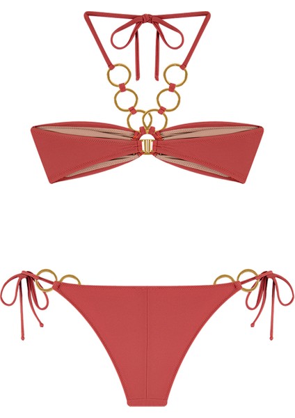 Sofya Halka Detaylı Straplez Bikini Takımı