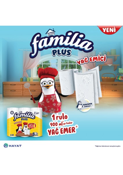 Plus Yağ Emici Kağıt Havlu 24 Rulo (6 Rulo x 4 Paket)