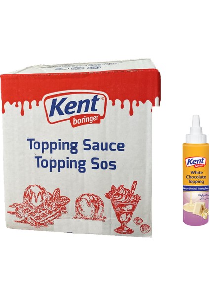 Kent Boringer Beyaz Çikolatalı Topping Sos 300 gr x 12 Adet