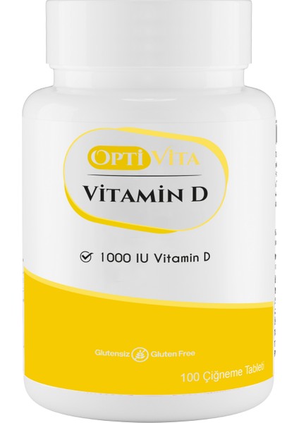 Vitamin D 1000 Iu 100 Çiğneme Tableti (25 Mcg D Vitamini)