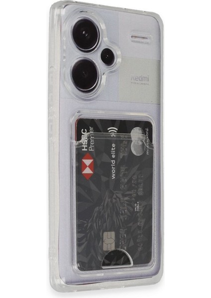 Xiaomi Redmi Note 13 Pro Plus 5g Kamera Korumalı Kartlıklı Setra Şeffaf Silikon Kılıf Ekran Koruyucu