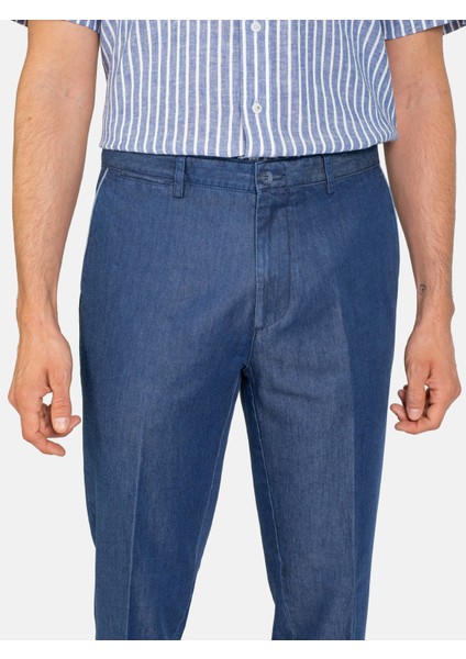 Erkek 4 Drop Pantolon-Indigo