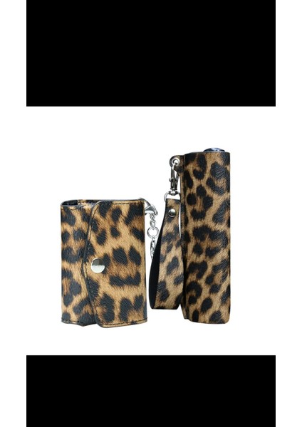 Iqos Iluma One Tam Set Çantalı Kılıf Açık Leopar modelleri
