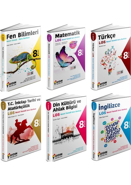 Aydın 2024 8. Sınıf Beceri Temelli Soru Bankası 6 Kitap Tam Set