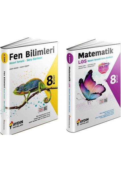 Aydın Yayınları Aydın 2024 8. Sınıf Matematik + Fen Bilimleri Beceri Temelli Soru Seti 2 Kitap