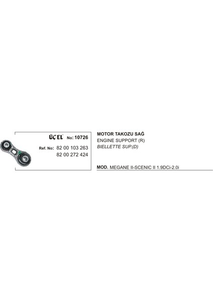 Motor Takozu Sağ 10726 Megane-Iı Scenıc-Iı 1.9 Dcı 2.0-16V 8200103263 8200272424 8200103263 8200272424 Gold
