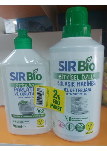 Sır Bio 1000 mlbulaşık Makinesi DETERJANI+500 ml Parlatıcı