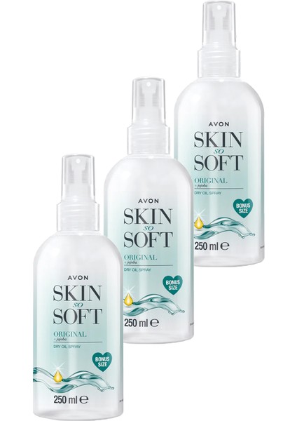 Skin So Soft Orijinal Kuru Yağ Vücut Spreyi Üçlü Set 250 ml