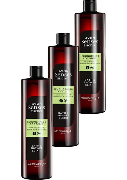 Senses Essence Limon Otu ve Hindistan Cevizi Kokulu Banyo Duş Jeli 500 Ml. Üçlü Set