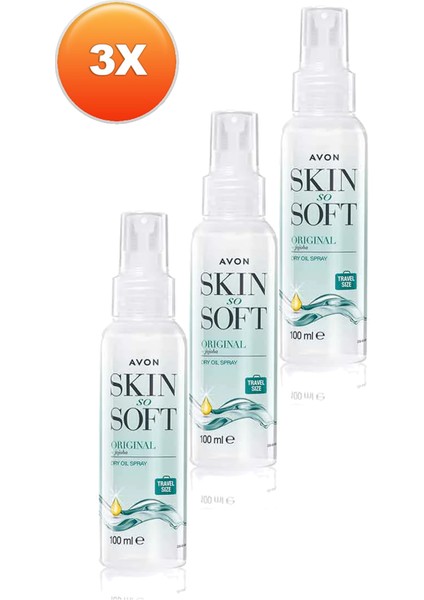 Skin So Soft Orijinal Kuru Yağ Vücut Spreyi Üçlü Set 100 ml