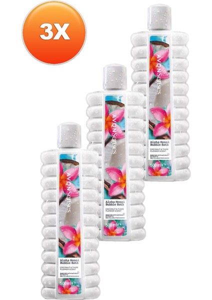 Senses Aloha Monoi Tiare Çiçeği ve Hindistan Cevizi Kokulu Banyo Köpüğü 500 Ml. Üçlü Set