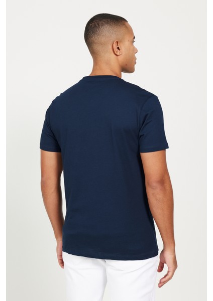 2'li Slim Fit Dar Kesim V Yaka %100 Pamuk Tişört