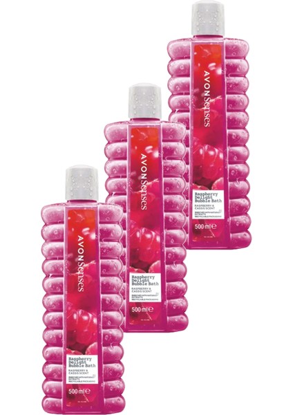 Raspberry Delight Frambuaz ve Frenk Üzümü Kokulu Banyo Köpüğü 500 Ml. Üçlü Set